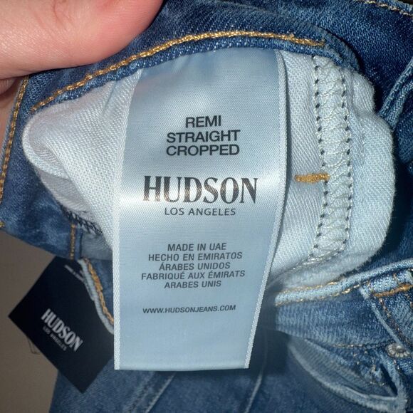 Hudson Remi High Rise Straight Crop Step Fray Hem Jean - Blue 26 - Picture 11 of 11